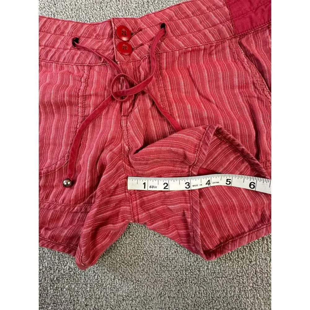 Prana Shorts Red‎ Vini Striped Casual Sunwashed Size 0